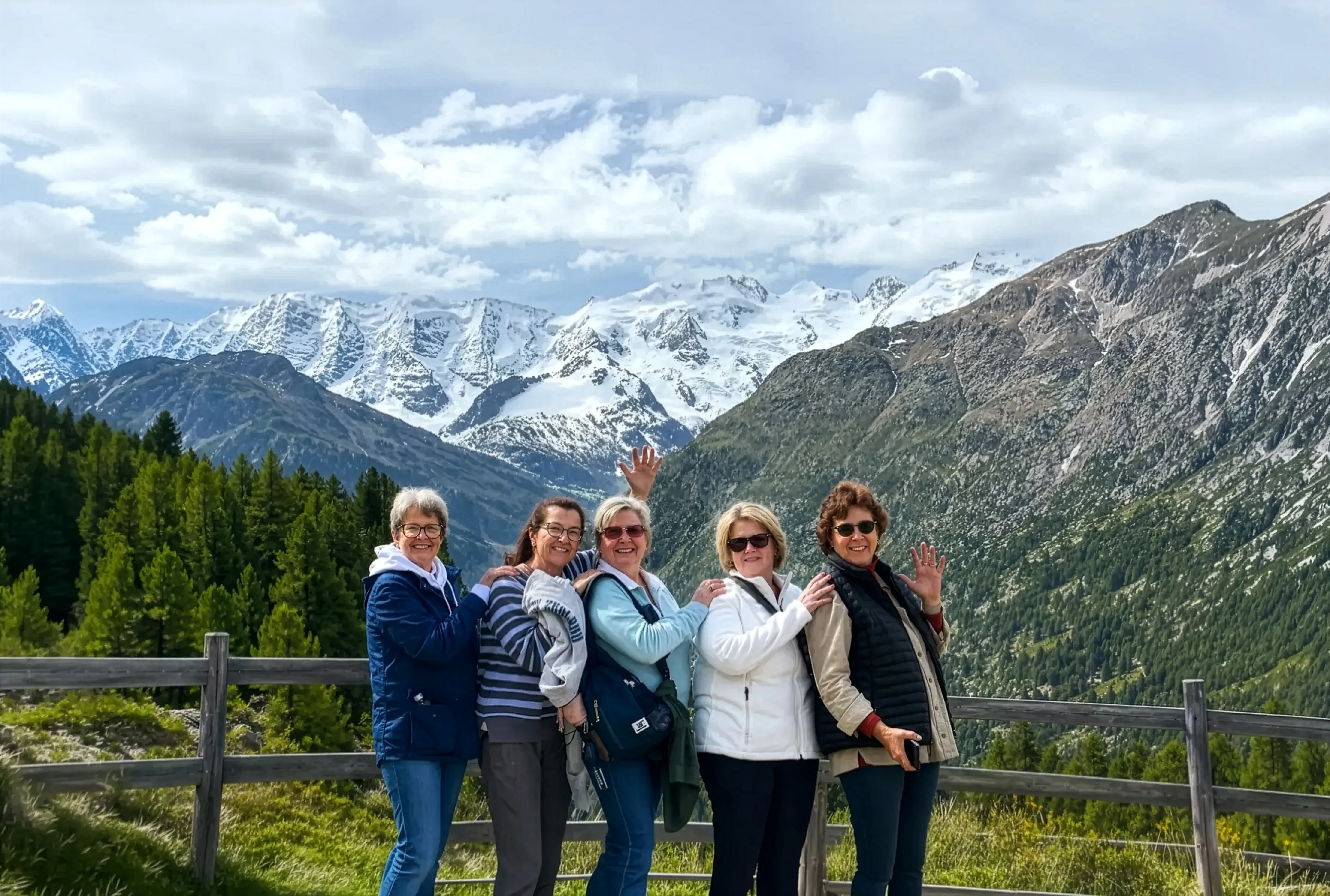 Women Traveling Together group on a mountain trip